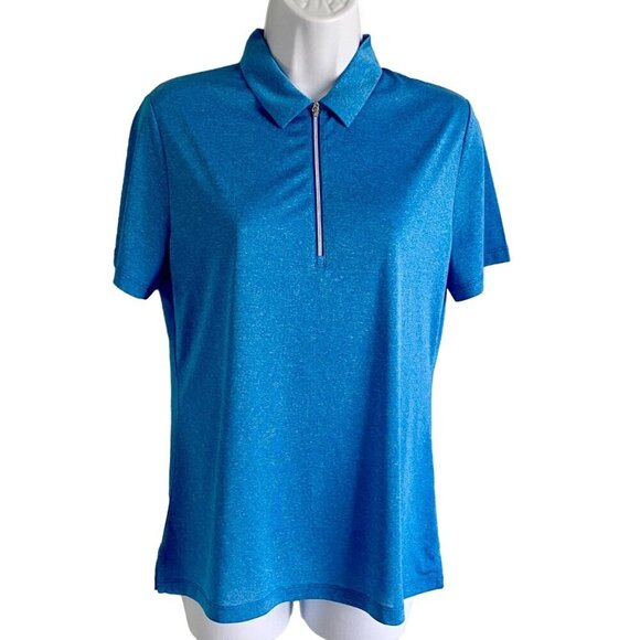 Callaway Women's Quarter Zip Short Sleeve Golf Shirt Opti Dry Size Medium NEW - Picture 2 of 10